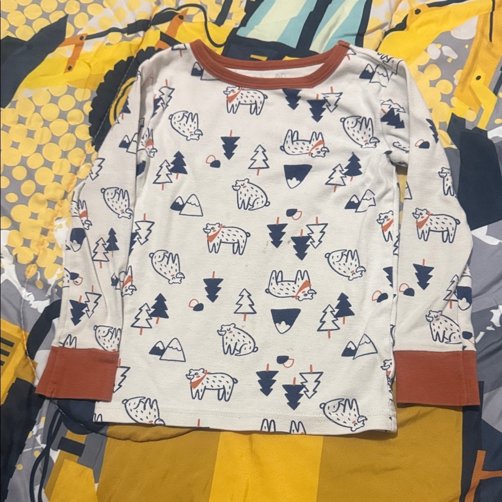 Kids Long Sleeve Shirt with Animal Print